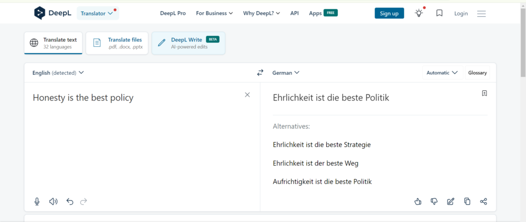 DeepL online translator
