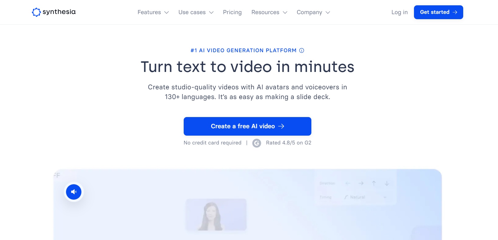 Synthesia - Best Text To Video AI Generator