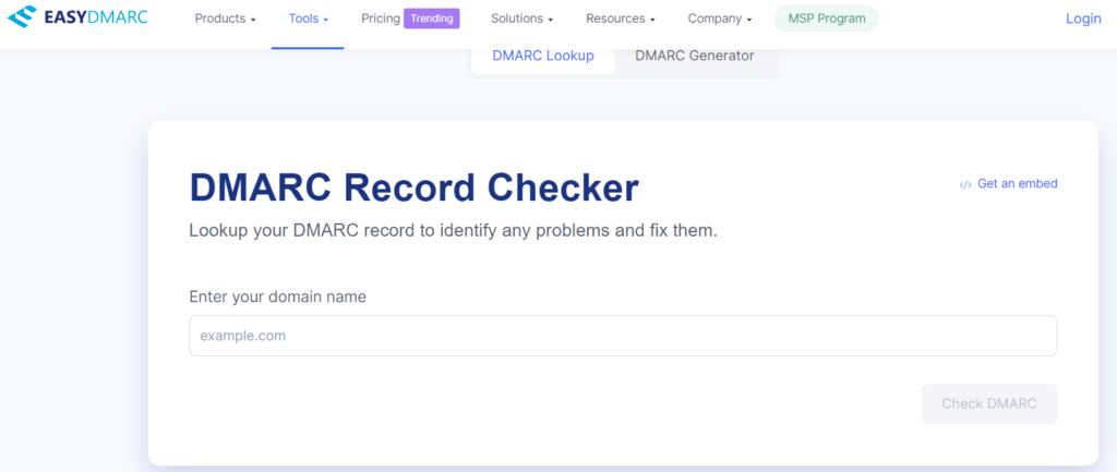 DMARC Record checker