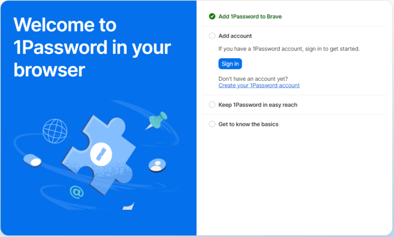 Welcome to 1Password Brave