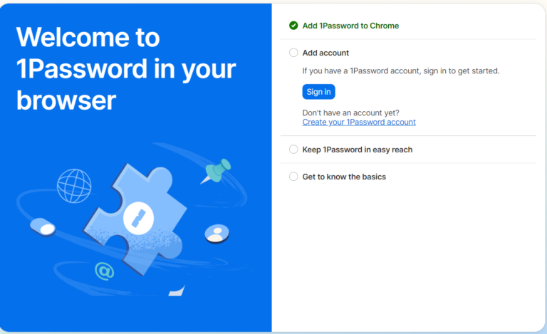 Welcome to 1password in Google Chrome