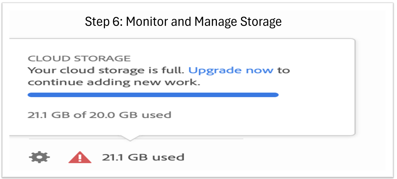 Step 6 Monitor and Manage storage
