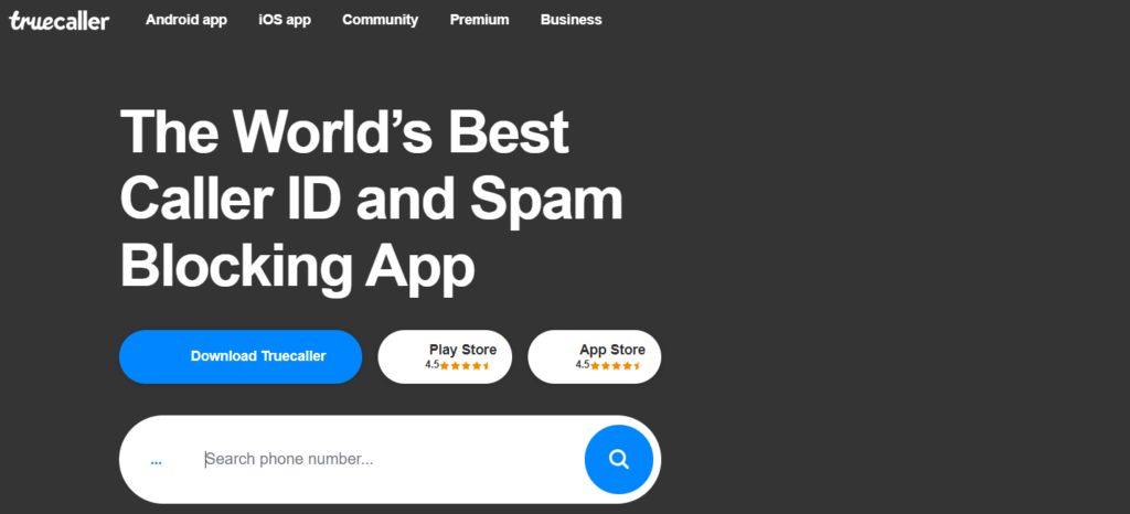 Truecaller-Free Phone Number Search UK App
