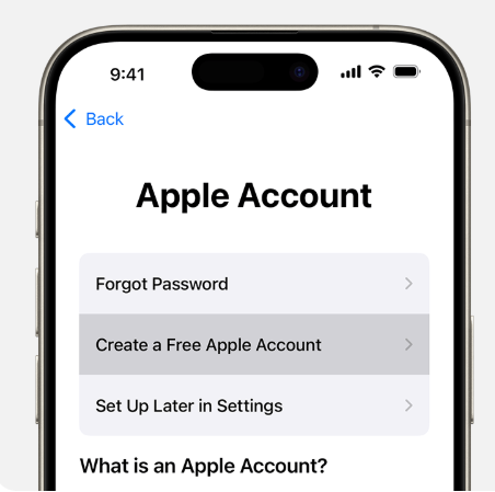 Create your Apple Account using iphone